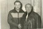 Já a můj druhý otec, trenér Jan Raška. Sportovní hala Chemičky 1983
